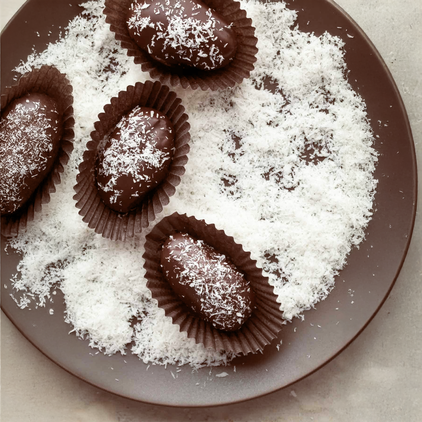 Chocolate Covered Medjool Dates with Coconut
