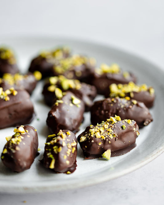 Chocolate Covered Dates with Pistachio